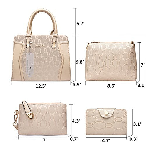 4pcs Tote Bags Shoulder Bag Top Handle Satchel Purse Set R284