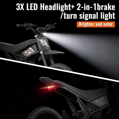 Electric Dirt Bike with 25" Motorcycle Tires, Full Suspension A188632