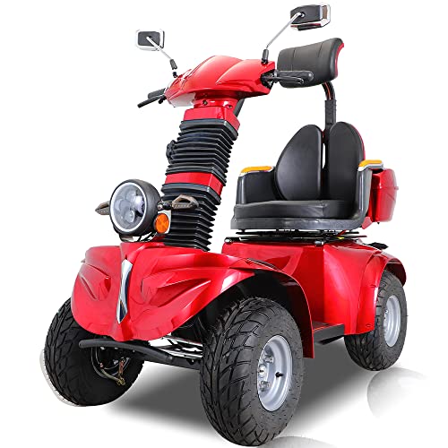 Red 1000W 4 Wheel Mobility Scooter with Adjustable Seat G619
