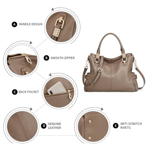 Soft Genuine Leather Satchel Tote Shoulder Bag B653794