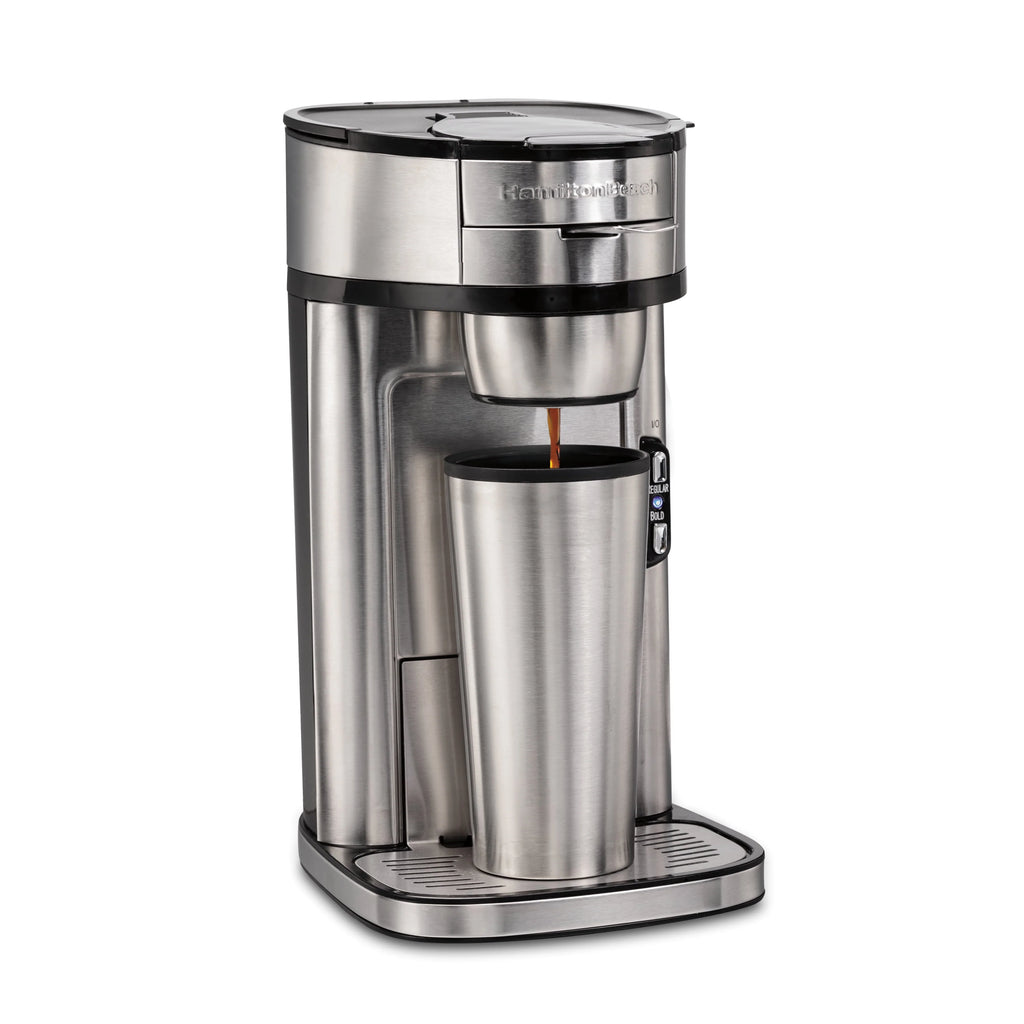 Single-Serve Coffee Maker, 14 oz., Stainless Steel S263146