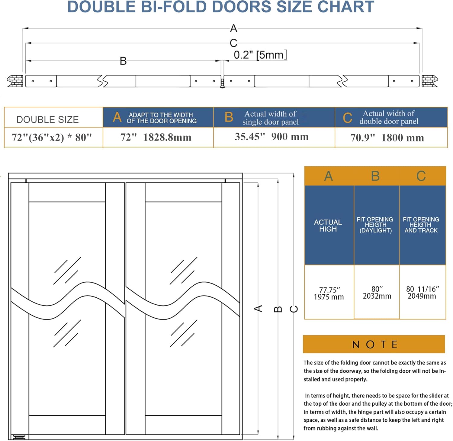 White MDF Folding Door P95320