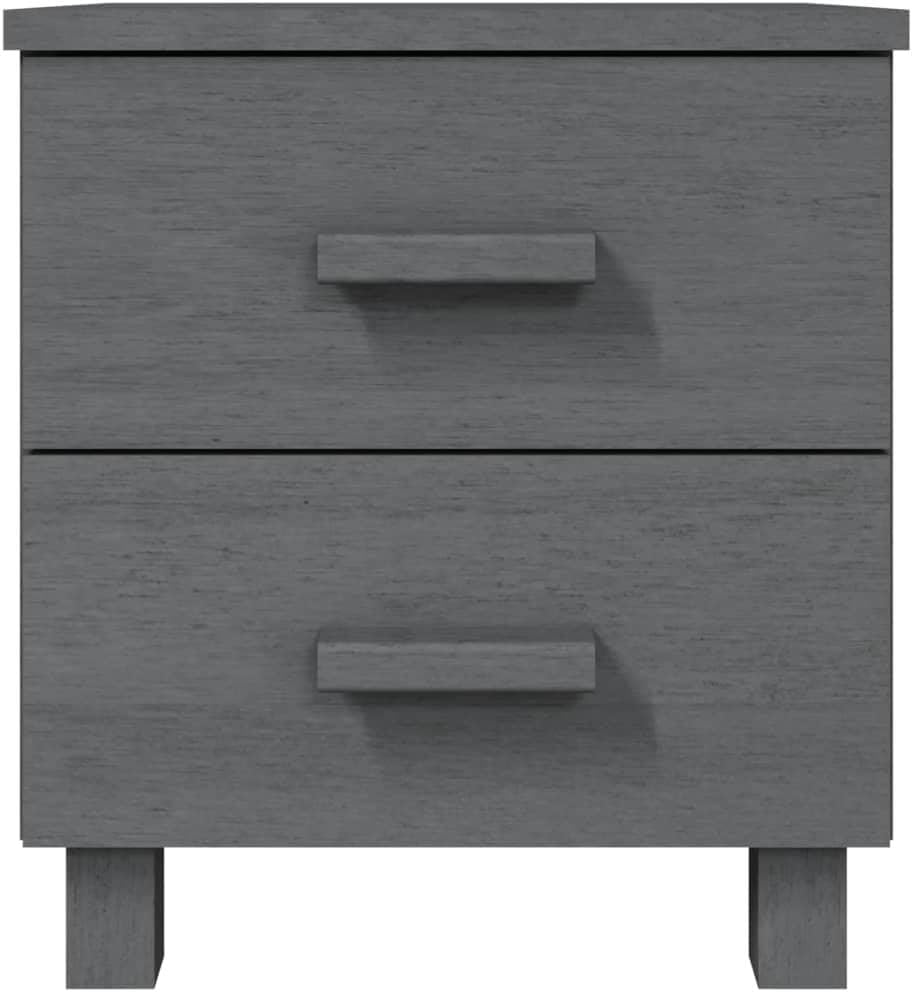 Solid Wood Bedside Cabinets - Dark Gray 2-piece E39214