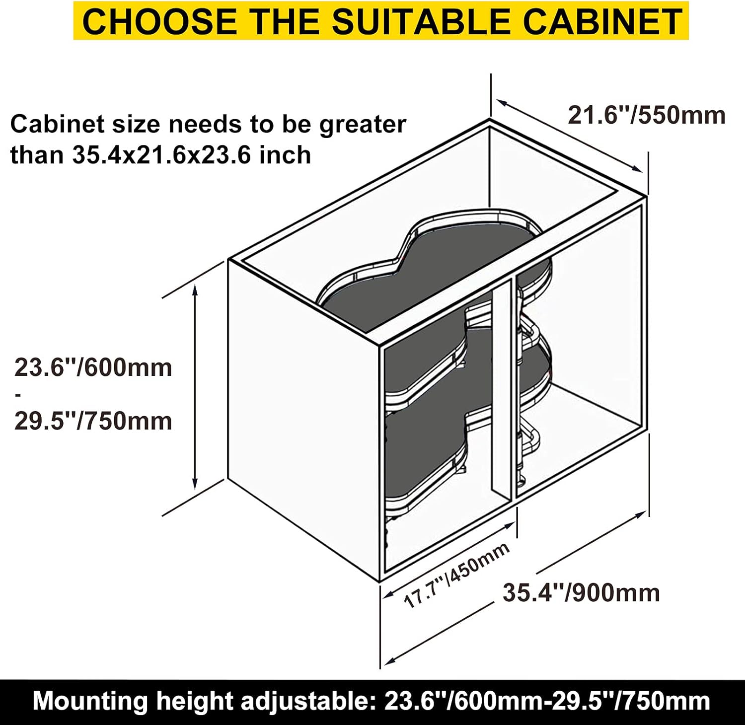 2 Tier Swing Tray Blind Corner Cabinet Organizer Q294313