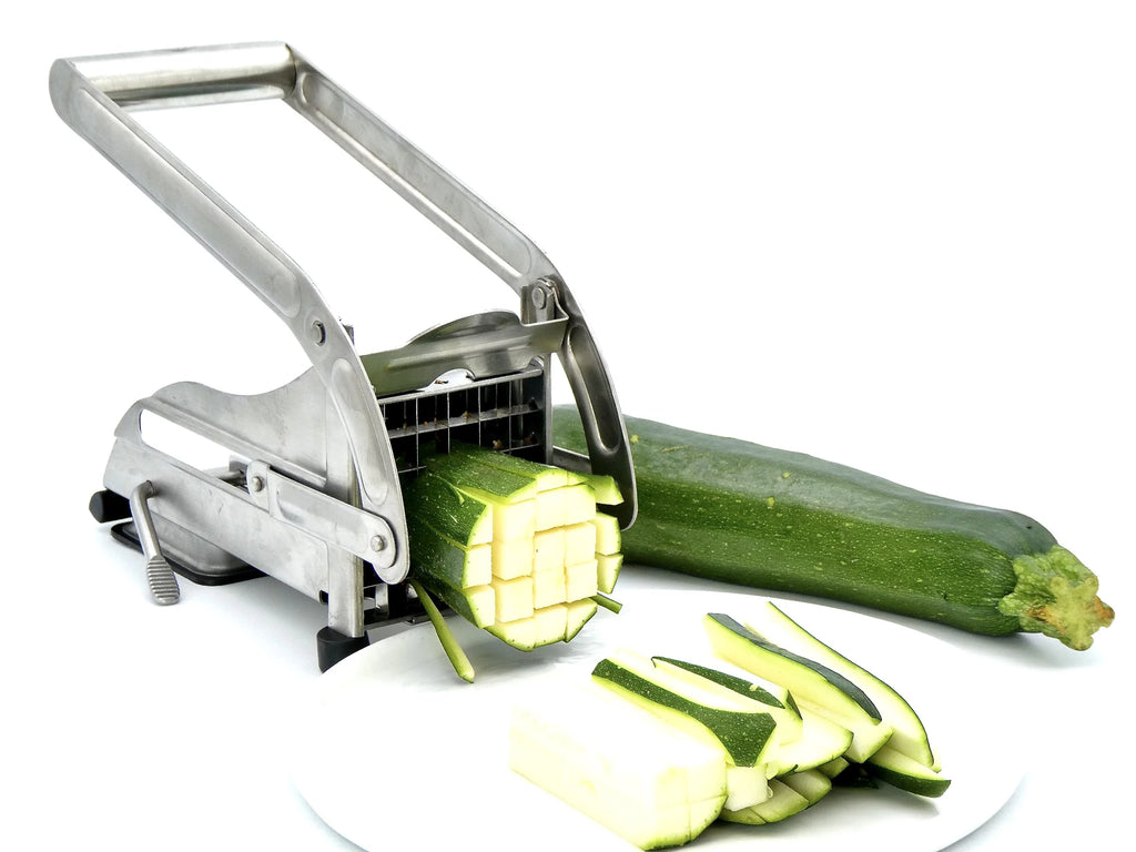 Stainless Steel French Fry Cutter with 1/2 and 1/3-Inch Blades F7095