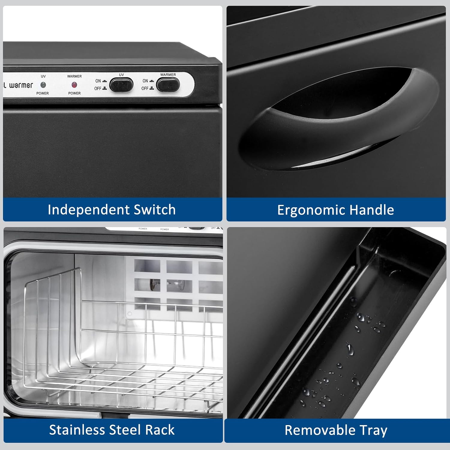Black Aluminum Chamber Towel Warmer W4201