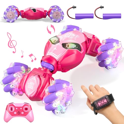 Remote Control Car Gesture RC Stunt Car with Spray Lights Music 4WD 2.4GHz Off-Road 360° Rotation Toy Car U497