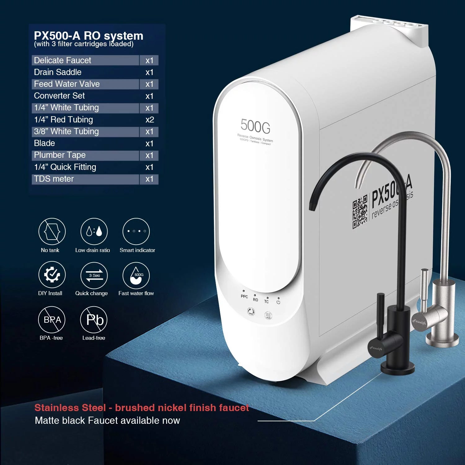 Under Sink Alkaline RO Tankless Water Filtration System P61163