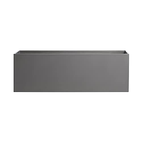 Rectangle Fiberglass Planter Box, Grey, 36" x 12" x 12" D353287