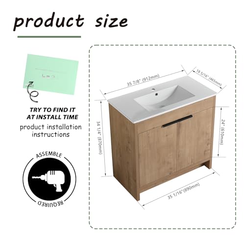 30 Inch Freestanding Single Sink Bathroom Vanity with Sink H6529