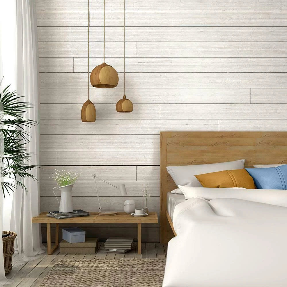 1 in. x 6 in. x 8 ft. White Shiplap Pine Board (6-Pack) Z771