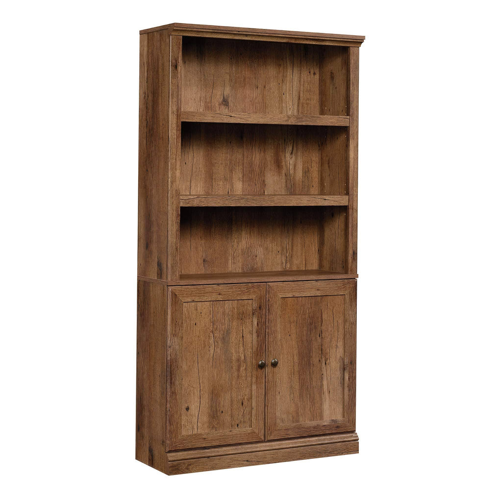 5-Shelf Bookcase with Doors in Vintage Oak B410