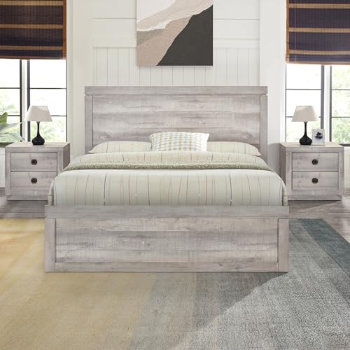 Twin Size Solid Wood Platform Bed with Trundle and Three Drawers D772