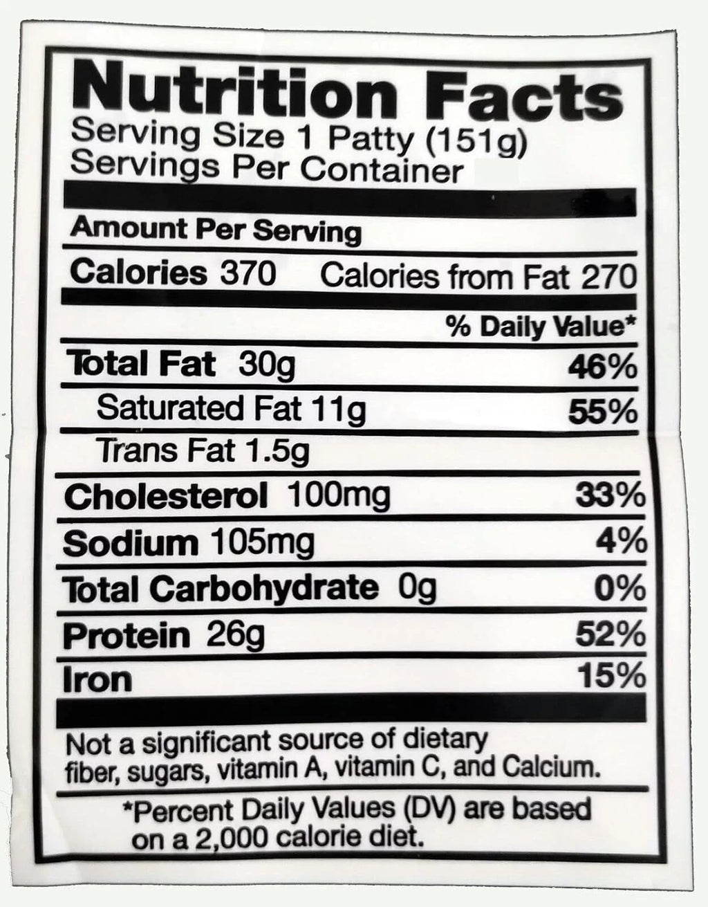 6 Large 1/3Lb. Freeze Dried Sirlon Hamburger Patties Uncooked N919