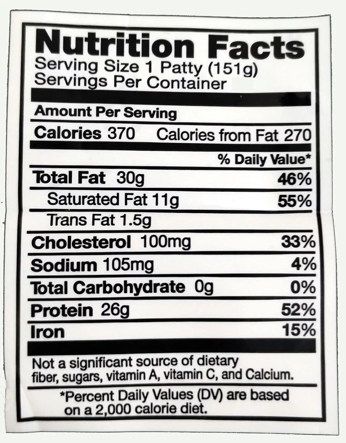 6 Large 1/3Lb. Freeze Dried Sirlon Hamburger Patties Uncooked N919