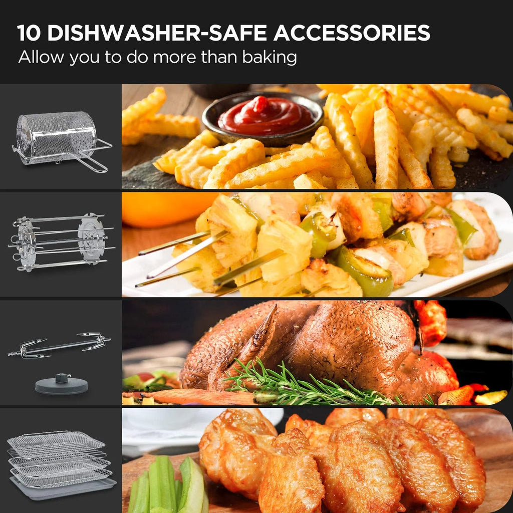 18 in 1 Air Fryer Toaster Oven Combo, 12.7QT, 1500w W9034