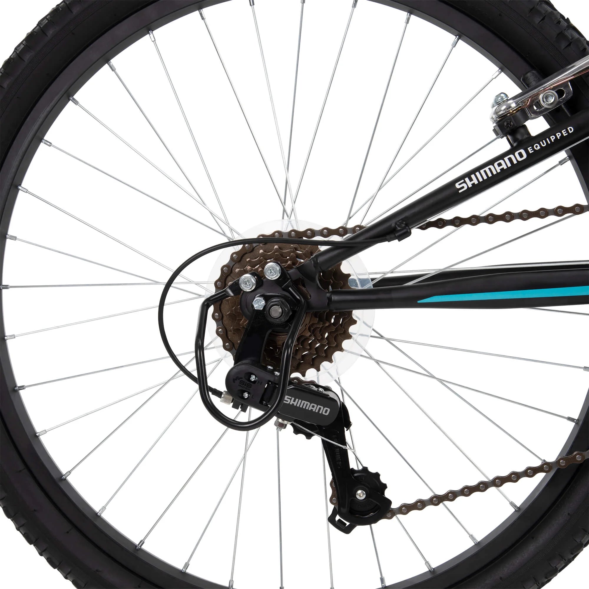 24 Trail Runner Girls Full Suspension Mountain Bikes Teal Blue N3649