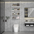 White 4 Tier Metal Over The Toilet Storage Shelf U7663