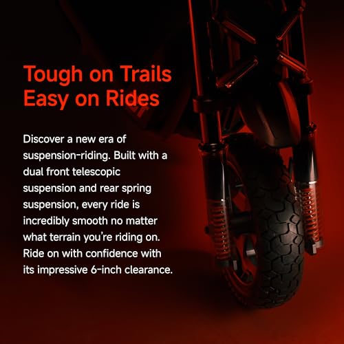 Electric Scooter, 24.9 MPH, 43.5-Mile Range, Dual Suspension, 1600W Peak Motor, Off-Road Scooter X689