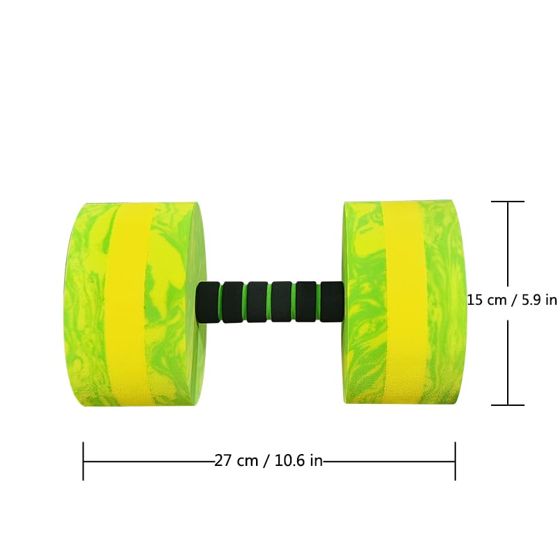 Aquatic Exercise Dumbbell Set of 2 High-Density EVA-Foam Water Weights H530481