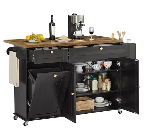 60" Kitchen Island with Power Outlet & Drop Leaf S623889