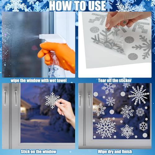 Extra Large Glitter Snowflake Window Clings H60599