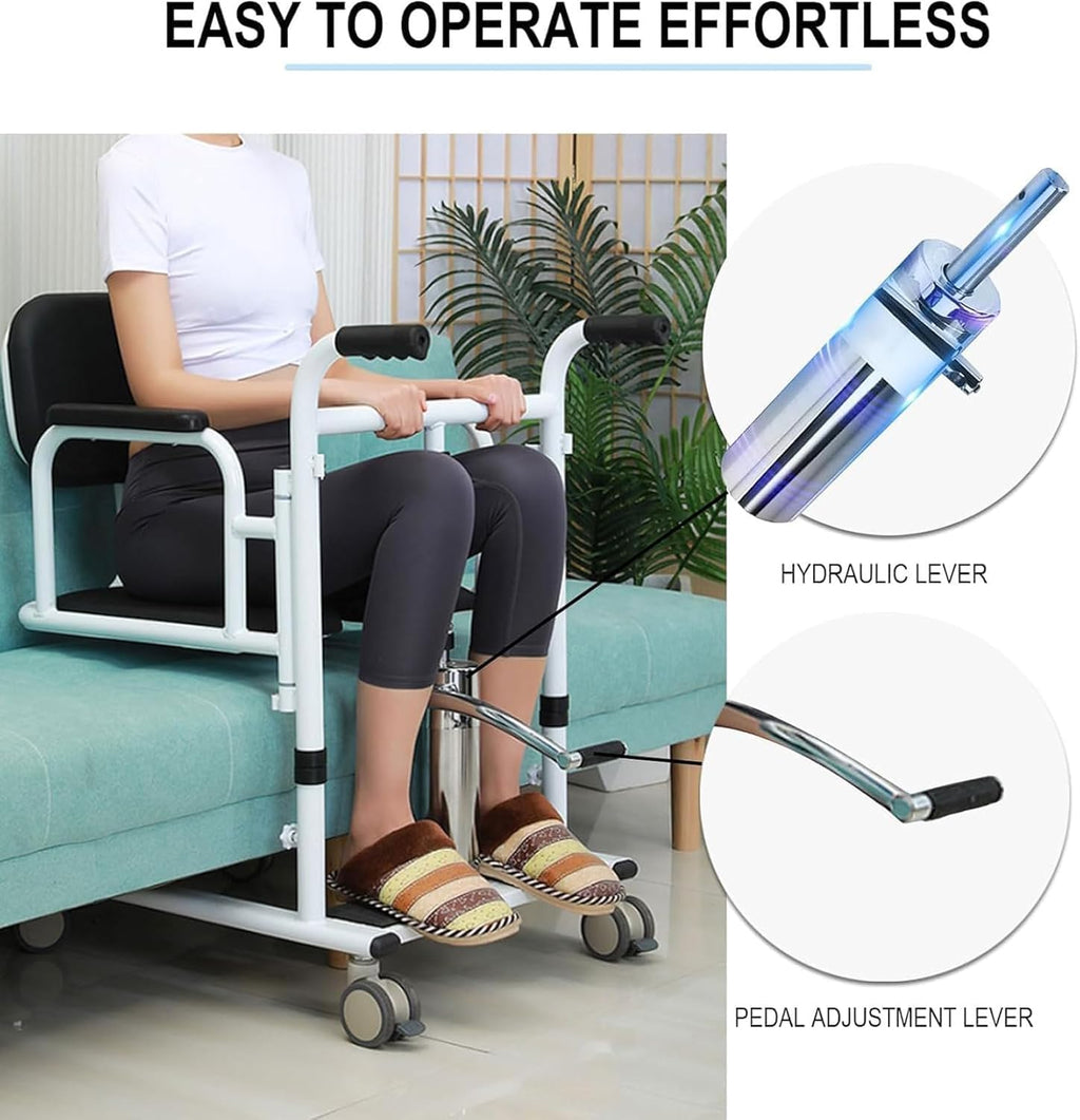 Hydraulic Patient Lift Transfer Chair with Toilet and Tray Table J4197