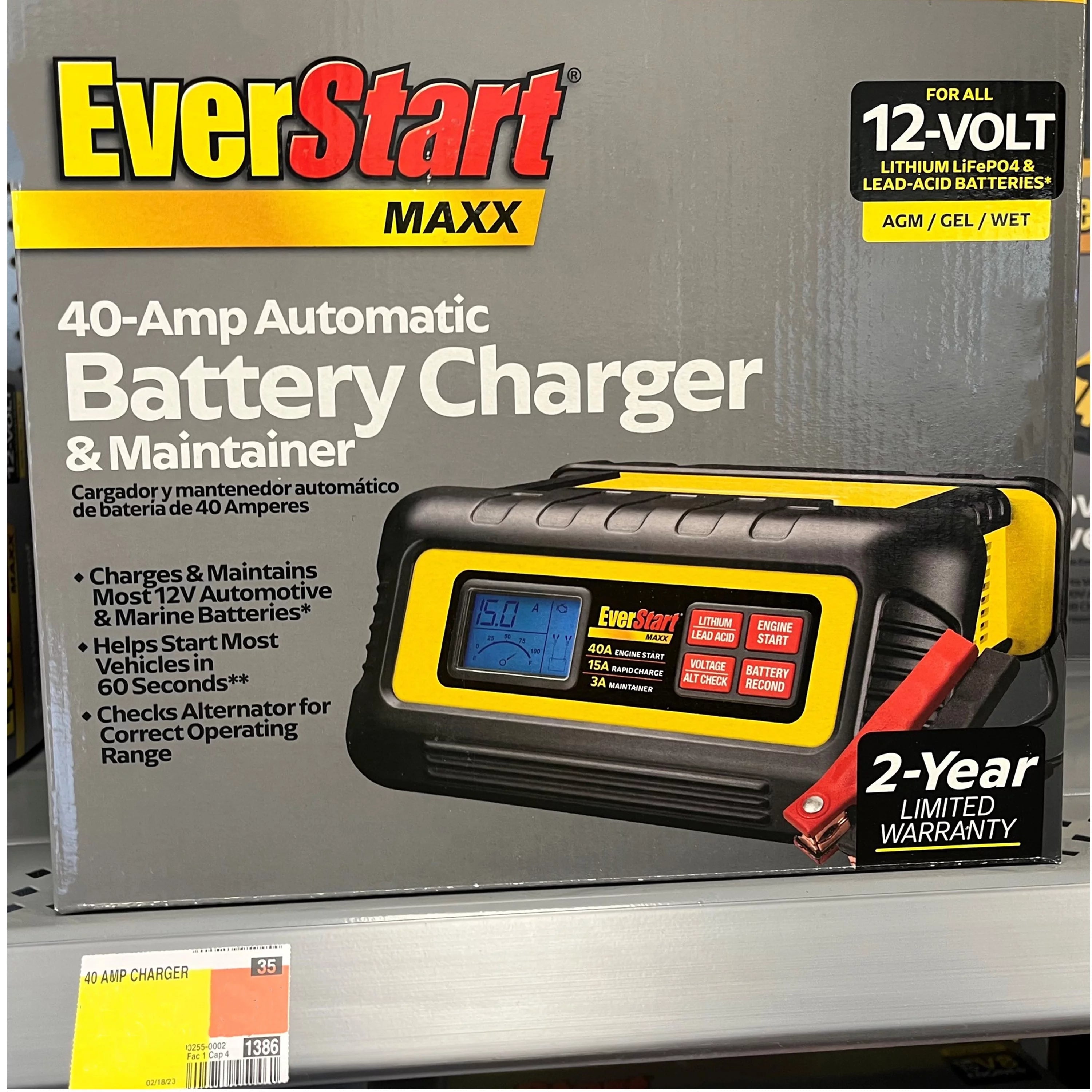15 Amp Battery Charger and Maintainer with 40 Amp Engine Start P6963