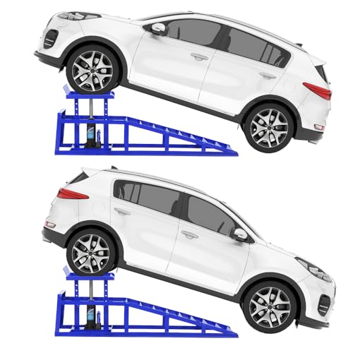 2PCS Hydraulic Car and Truck Service Ramps, 11023 Lbs Capacity, Portable Lifts, Adjustable Lift Height 9.8" to 16.21", Gray 5T K975190
