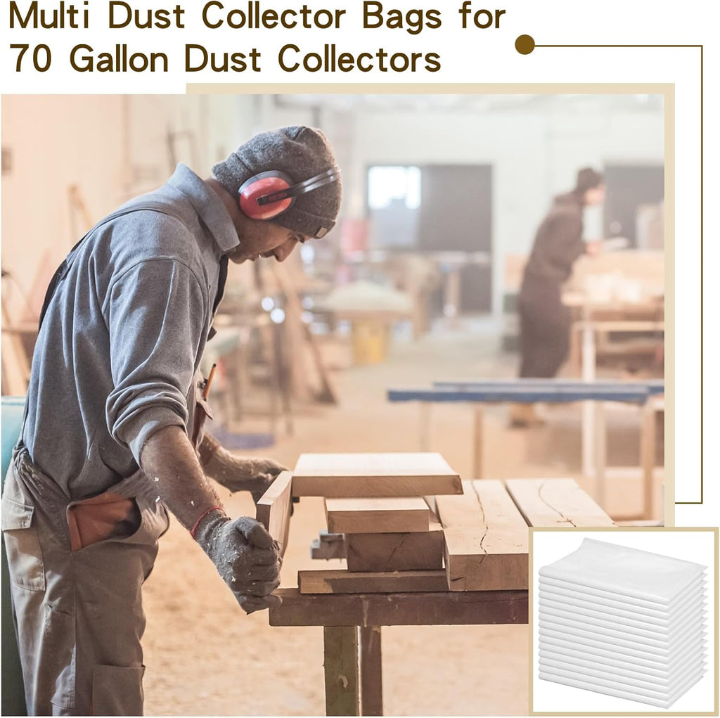 15 Pieces 39.37 x 31.5 Inch Plastic Clear Dust Collector Bags 70 Gallon Y627