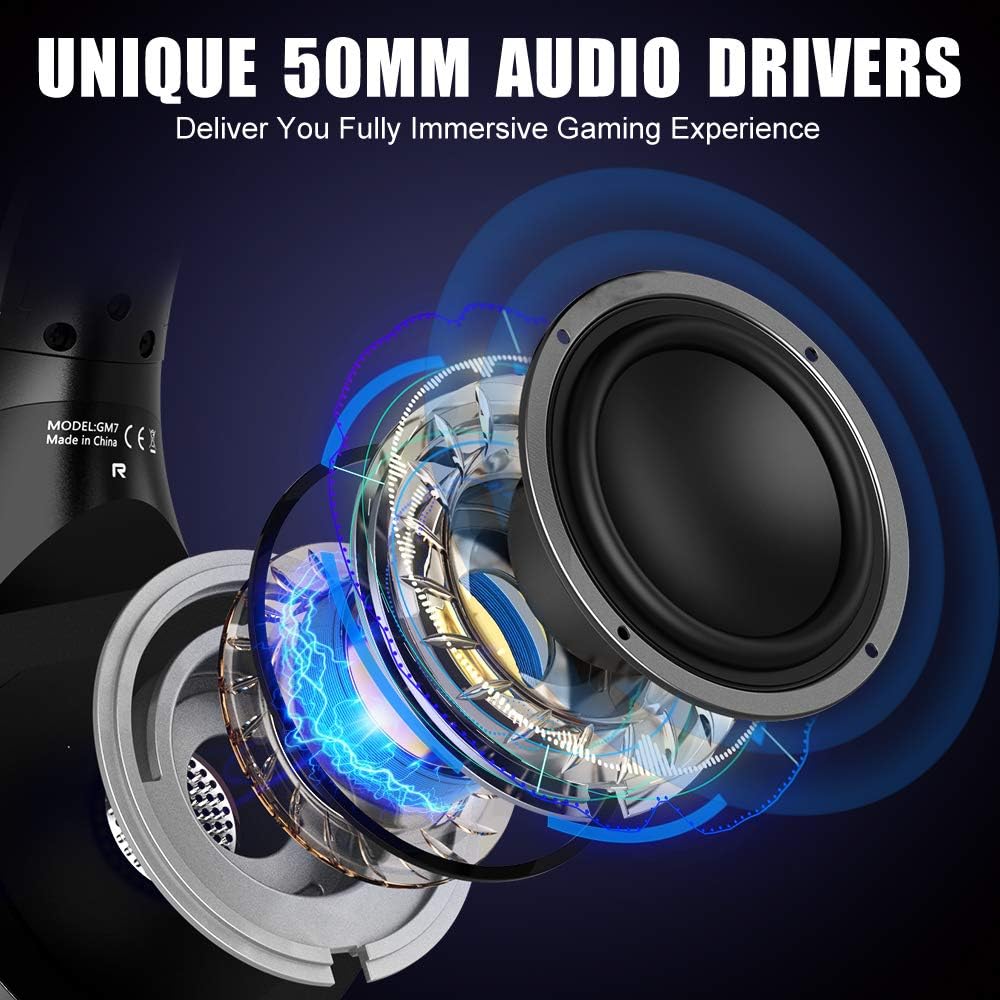 Gaming Headset Headphones with Noise Canceling Microphone LED RGB Light (Black) X6594