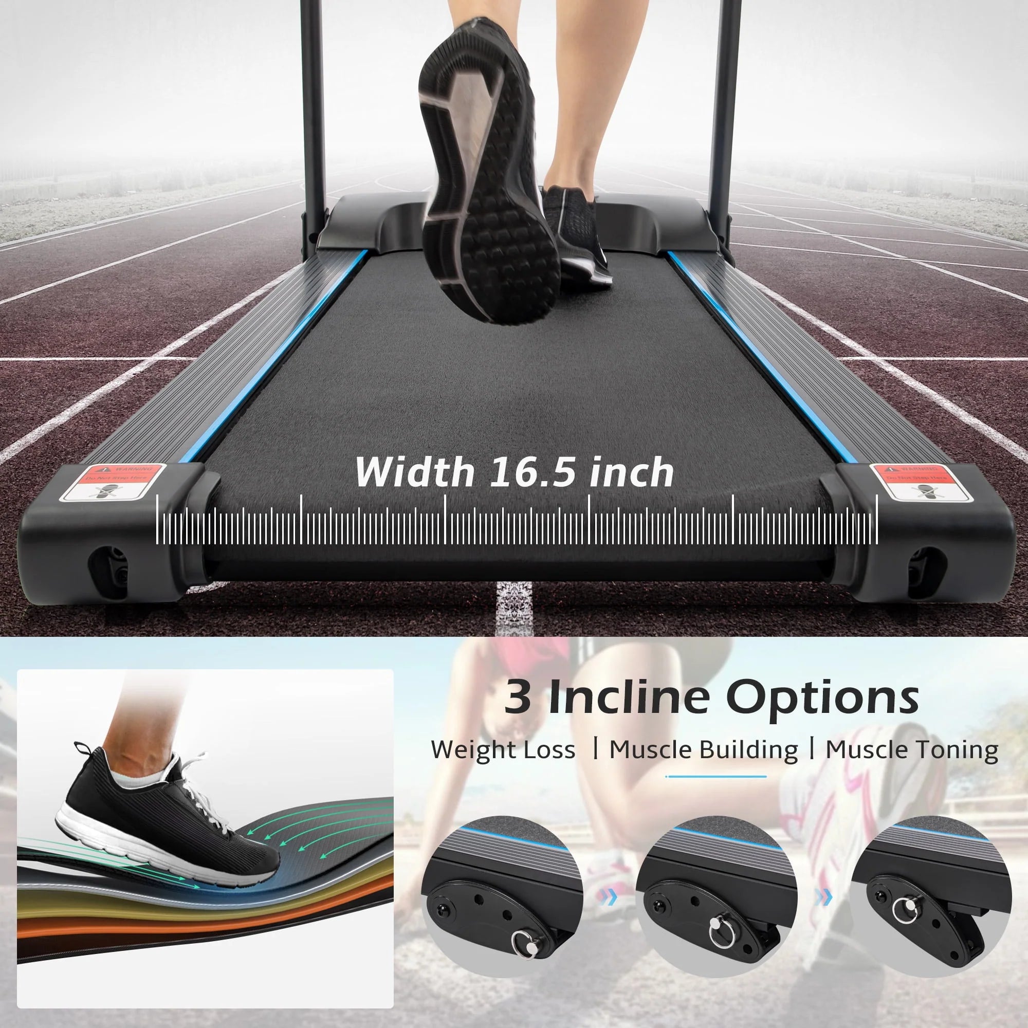Folding Electric Treadmill with Incline A555627