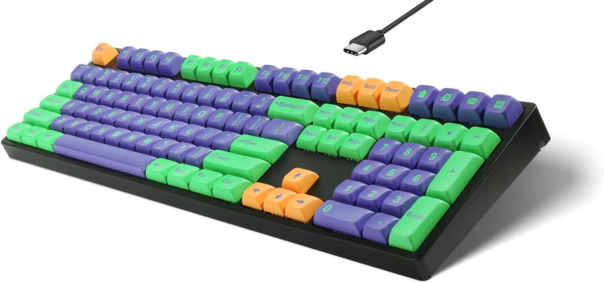 Wired 108 Keys Mechanical Gaming Keyboard with Macaron Theme Keycaps E235438