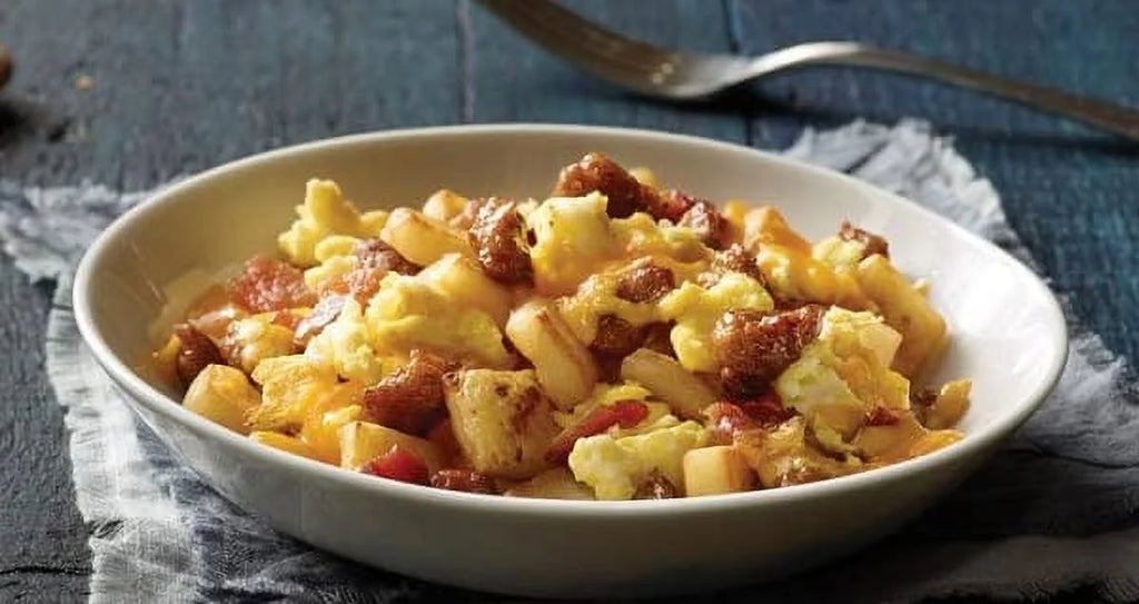 Meat Lovers Breakfast Bowls, 3 Boxes (24 Bowls Total), Potatoes, Sausage, Eggs, Cheddar Cheese, Bacon, Frozen Meal U477476