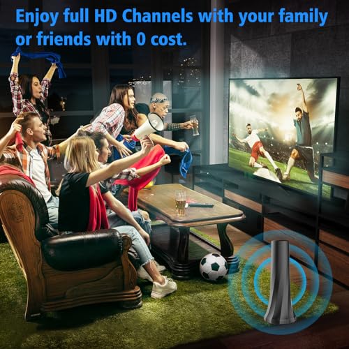 TV Antenna Indoor 360° Reception 25ft Coax Cable O121