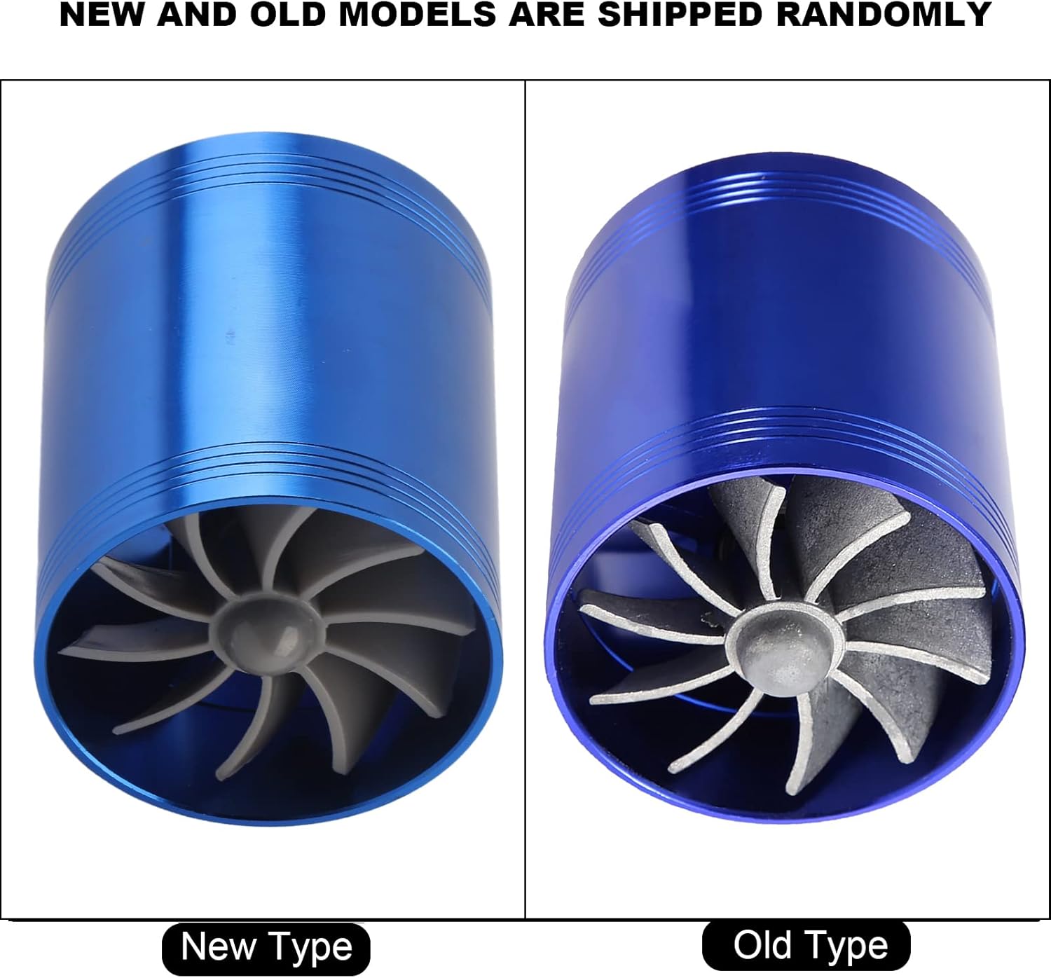 Twin Fan Turbine Car Air Intake Turbocharger Super Gas Fuel Saver Turbo (Blue) G7421