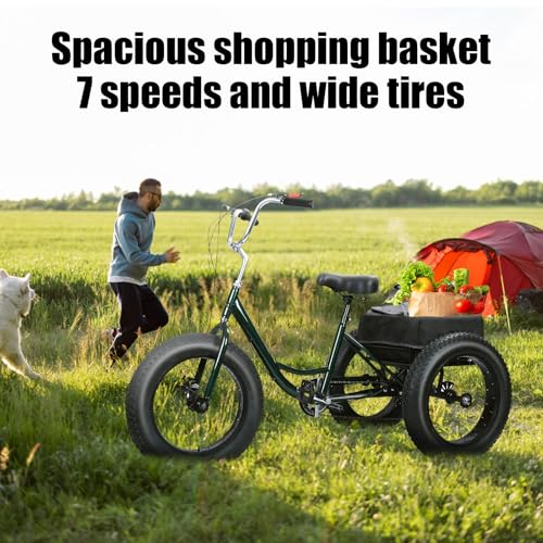 20" x 4.0 Fat Snow Tires 7 Speed Tricycle with Double Disc Brake J196755