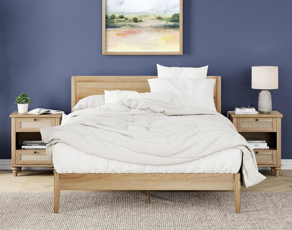 4 Piece Dresser and Nightstand Sets with Charging Station, Oak U308