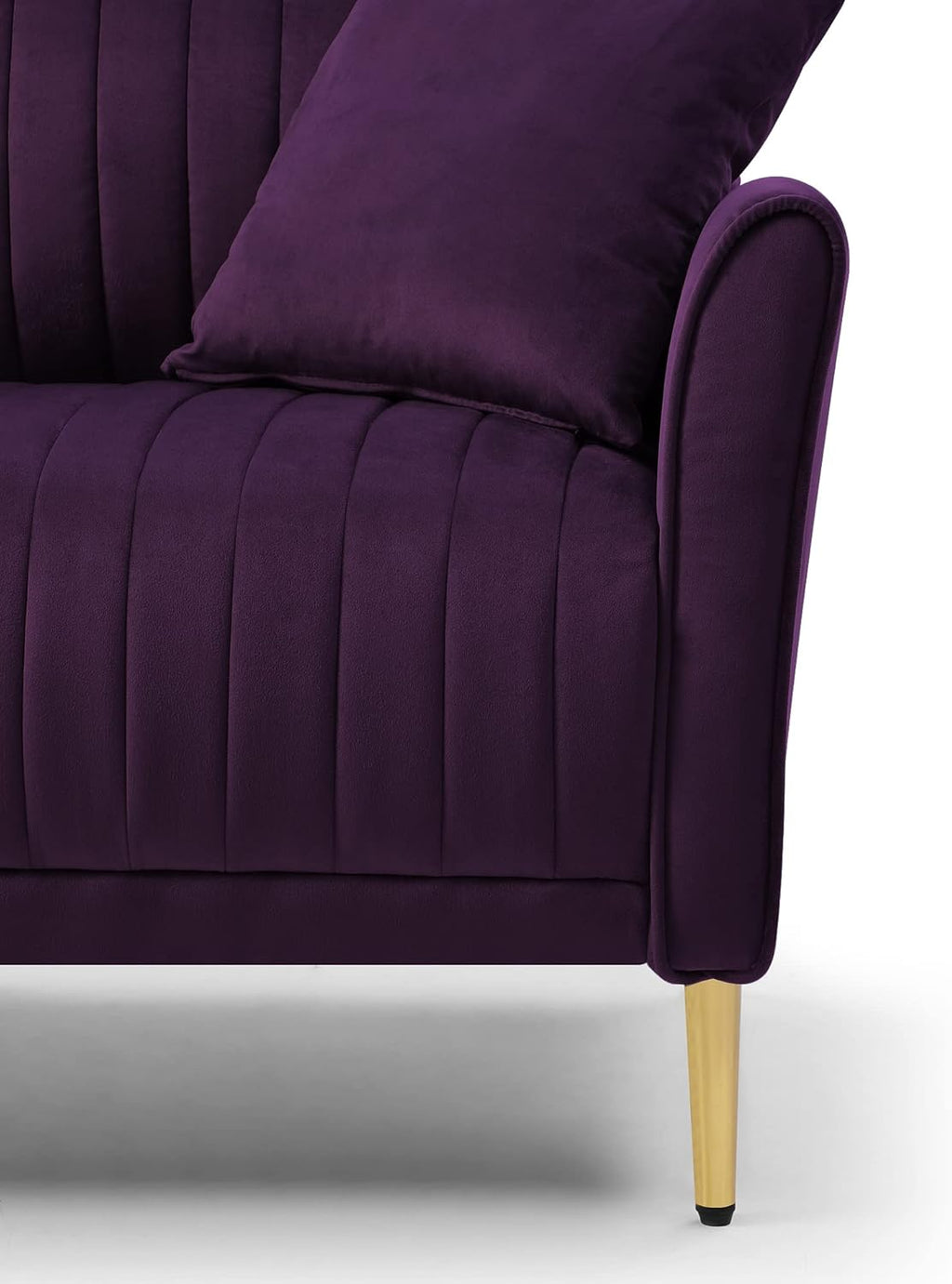 Purple Velvet Accent Chair with Gold Legs Z22361