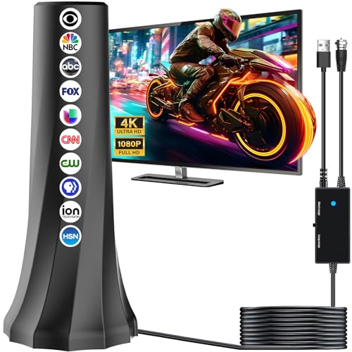 TV Antenna Indoor 360° Reception 25ft Coax Cable O121