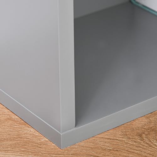 Grey Wall Mount Desk Cabinet with Blackboard and Side Shelf M8497