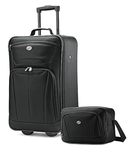 Black 2-Piece Softside Upright Luggage Set J961