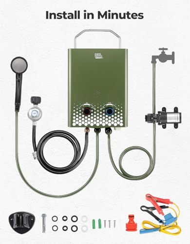Propane Tankless Water Heater, 1.32 Gpm 34000 BTU Portable B714366