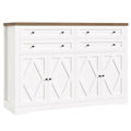 55" Coffee Bar with 4 Large Drawers, Tall Buffet Cabinet with Storage, Adjustable Shelves, Ash Grey H2885