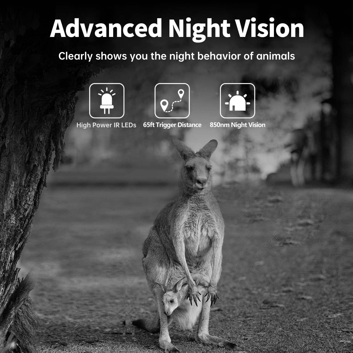 4K 32MP Trail Camera with Night Vision 65ft 110° Wide Angle U173497