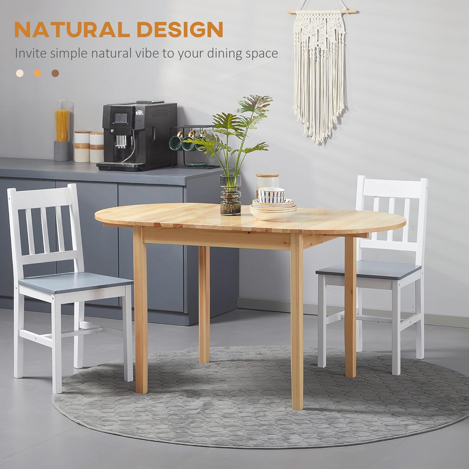 Solid Wood Drop Leaf Dining Table E236