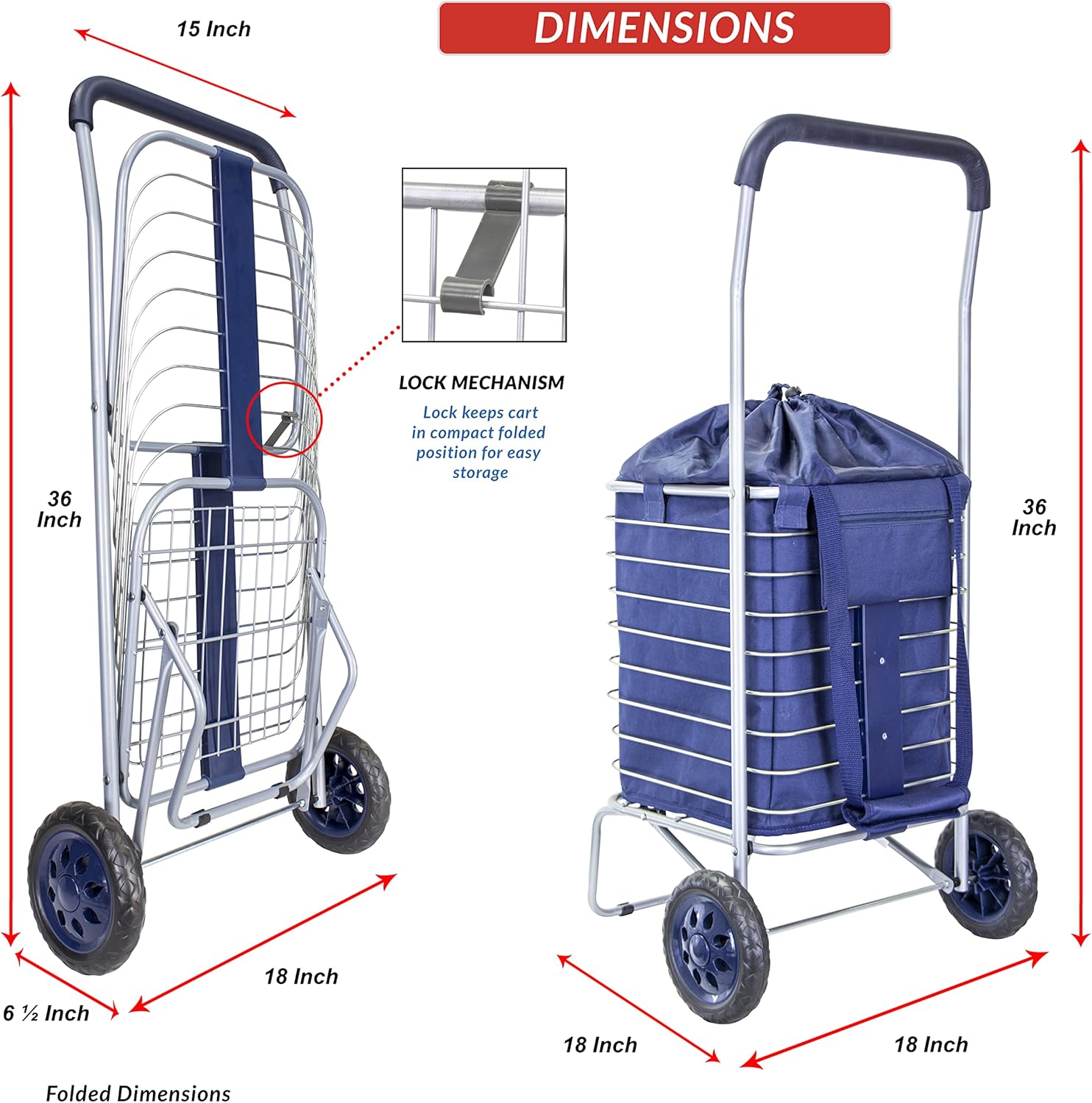 Navy Collapsible Utility Trolley V8762