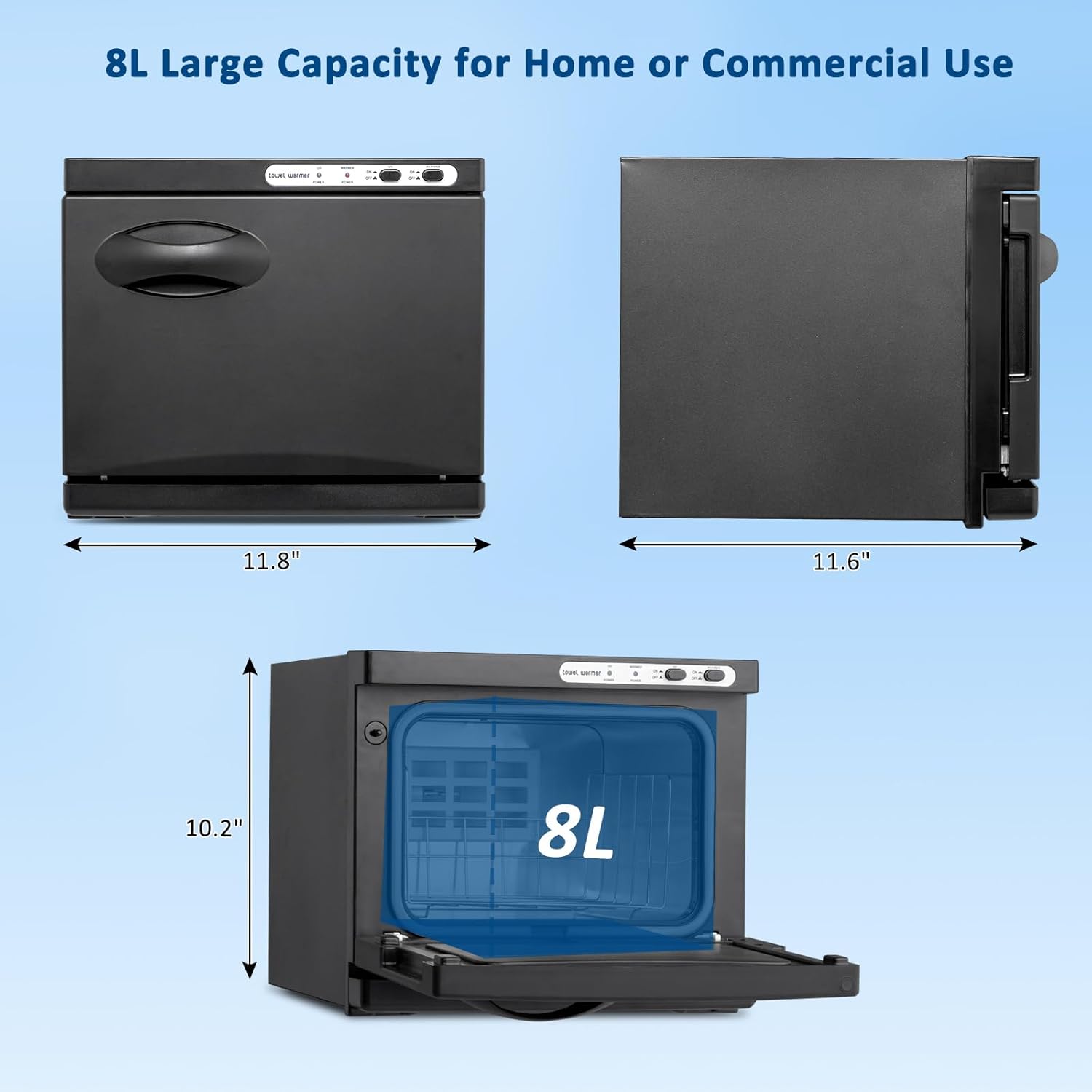 Black Aluminum Chamber Towel Warmer W4201