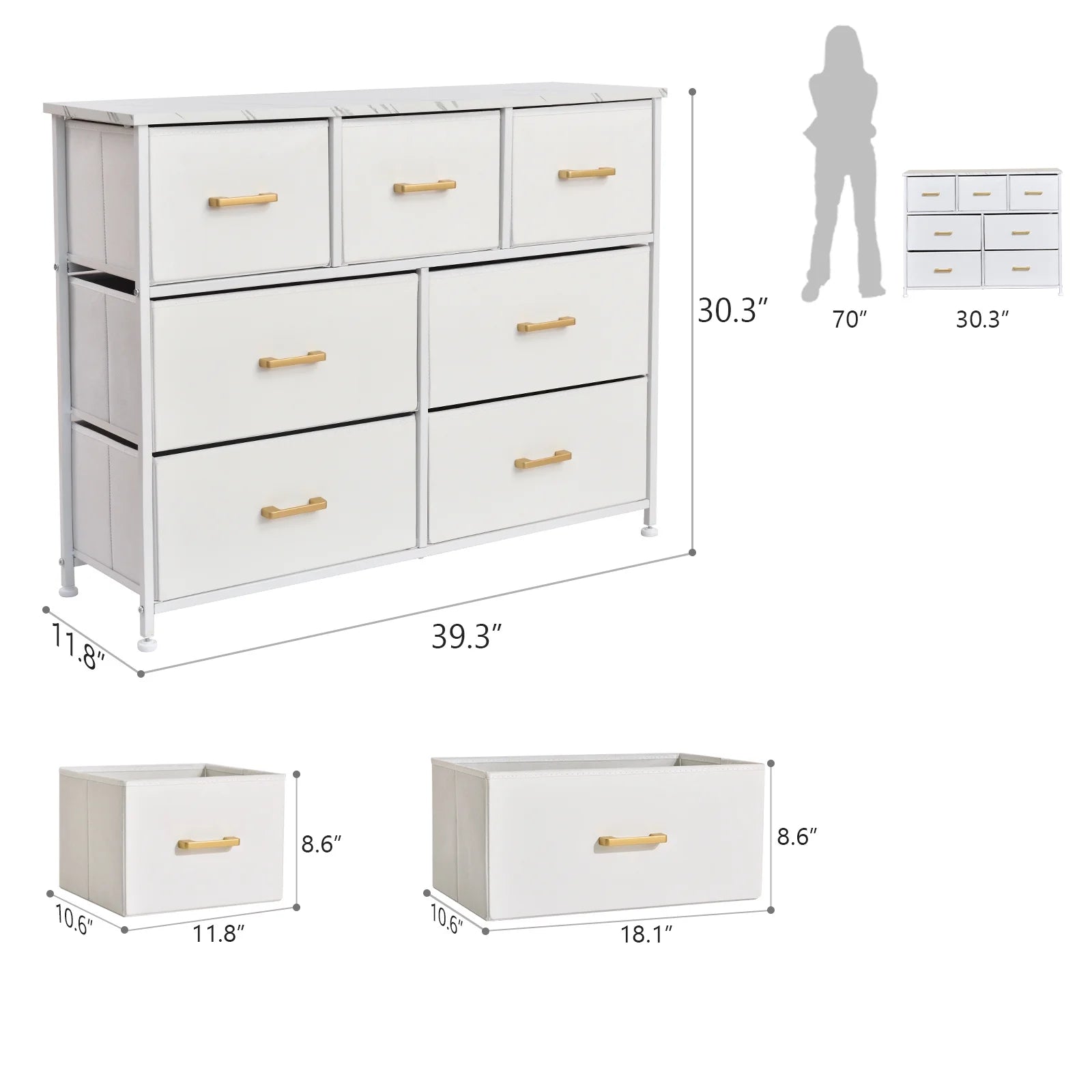 Fabric Dresser Chest of Drawers A1323