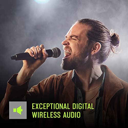 Dual Band Digital Wireless Microphone System with Handheld & Lavalier Mics L86965
